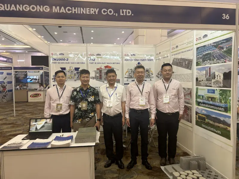 Углубление позиций в инфраструктуре Юго-Восточной Азии! Quangong Machinery Co., Ltd. блистает на выставке бетона во Вьетнаме в 2026 году